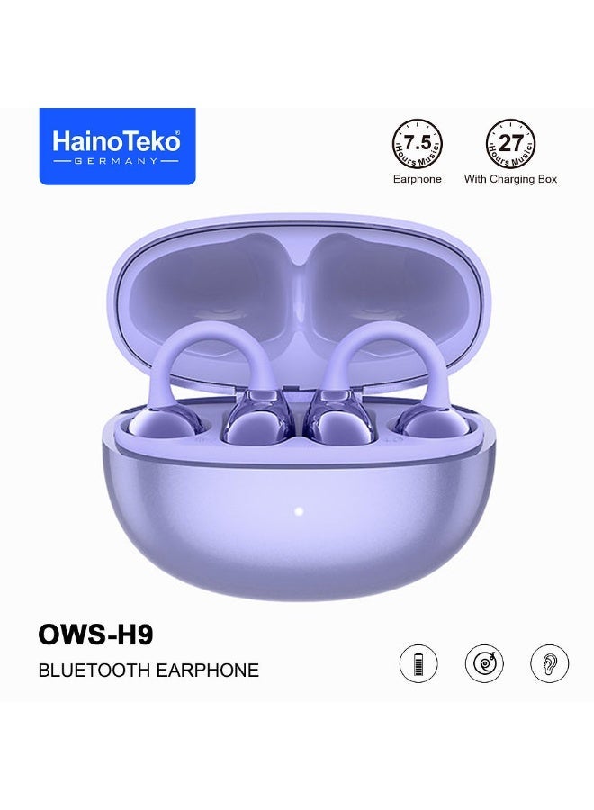 Haino Teko OWS-H9 OpenDots Hi-Res Bluetooth Earphones with Crystal-clear sound Multi Functional Touch Control and High Quality Microphone Blue - Image 5